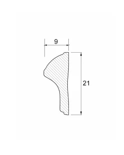 Dekorlist - Dörrspegellist 9x21 mm