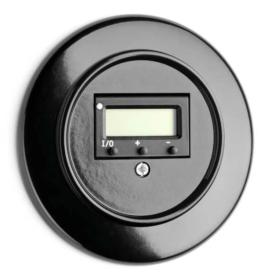 Digital termostat svart bakelit - THPG infällt