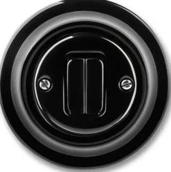Dimmer - Dubbel tryckknapp svart porslin - ABB Decento