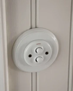 Dimmer dubbel tryckknapp vitt porslin - Fontini infällt