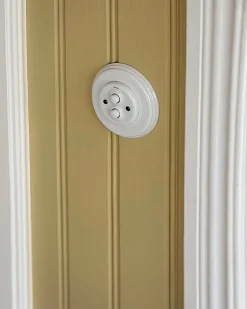 Dimmer dubbel tryckknapp vitt porslin - Fontini infällt