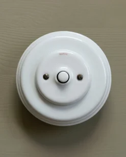 Dimmer tryckknapp vitt porslin - Fontini infällt