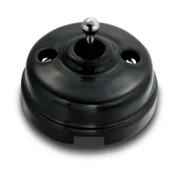 Dimmer vipp svart porslin/krom - Fontini utanpåliggande