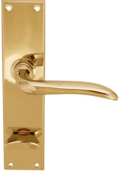Dörrhandtag - Med WC-vred långskylt mässing