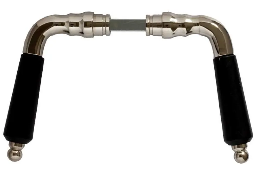 Dörrtrycke Låsbolaget nr 439 Nickel/svart trä - utan rosett
