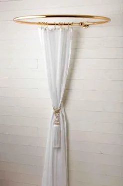 Duschdraperihållare - Rund 90 cm mässing