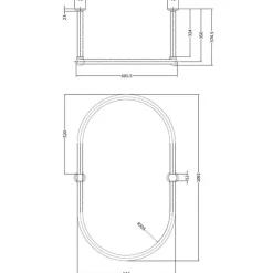 Duschdraperistång oval 109 x 64 cm - Krom