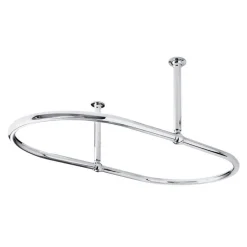 Duschdraperistång oval 109 x 64 cm - Krom