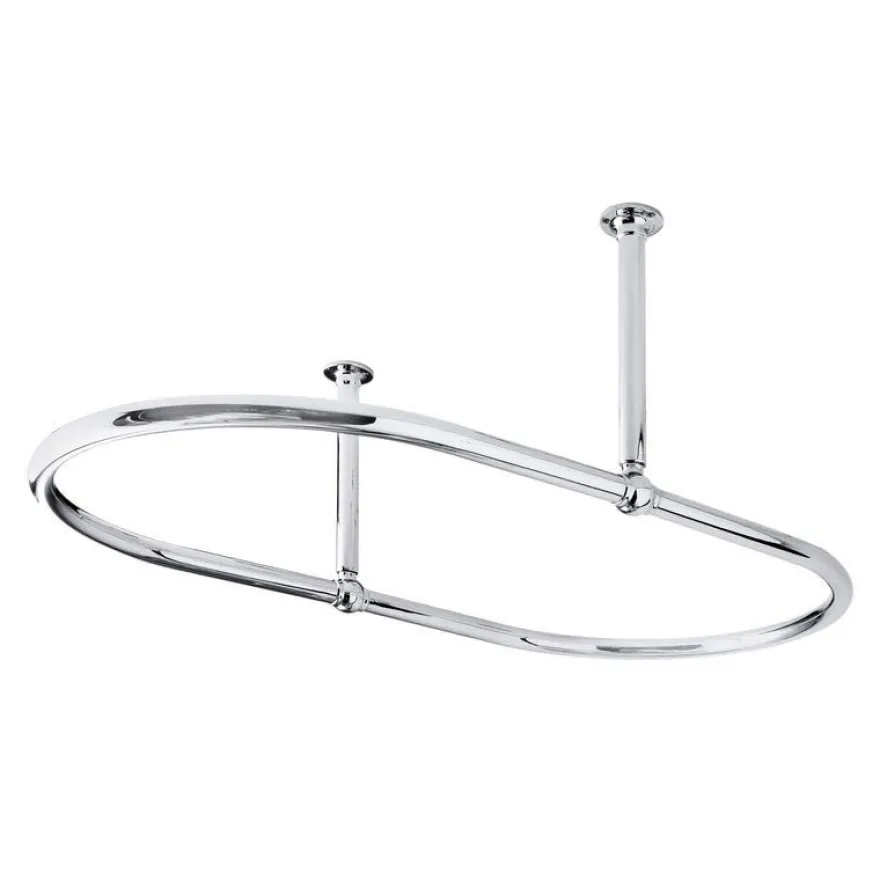 Duschdraperistång oval 109 x 64 cm - Krom