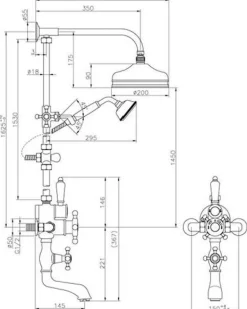 Duschset - Victorian, karpip, taksil & termostat
