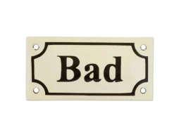 Emaljskylt - Bad vit/svart