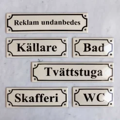Emaljskylt - Källare vit/svart