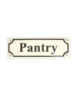 Emaljskylt - Pantry vit/svart