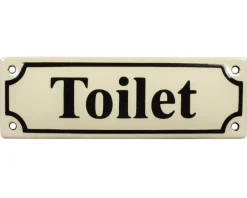 Emaljskylt - Toilet vit/svart