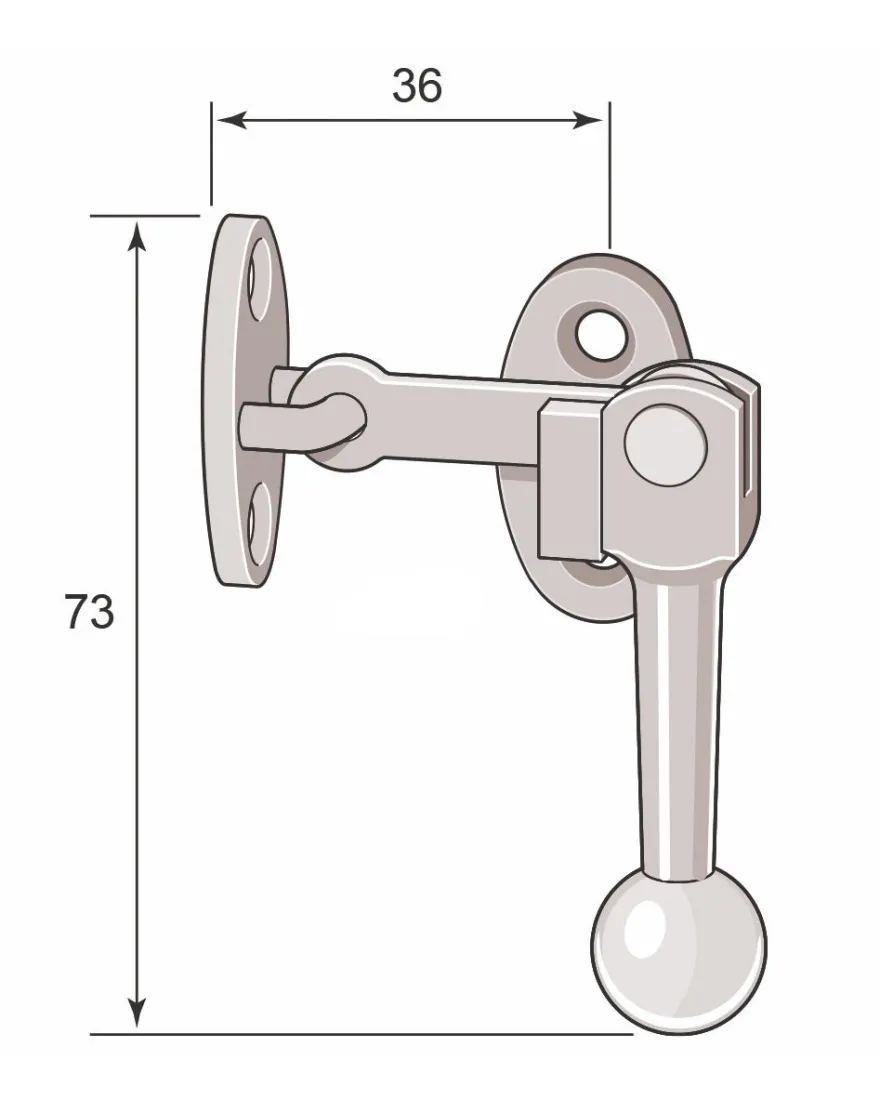 Fönsterlås - Næsman N:o 799 nickel