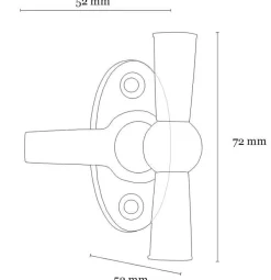 Fönstervred/Skåpvred - Torsgatan mässing/ebenholts