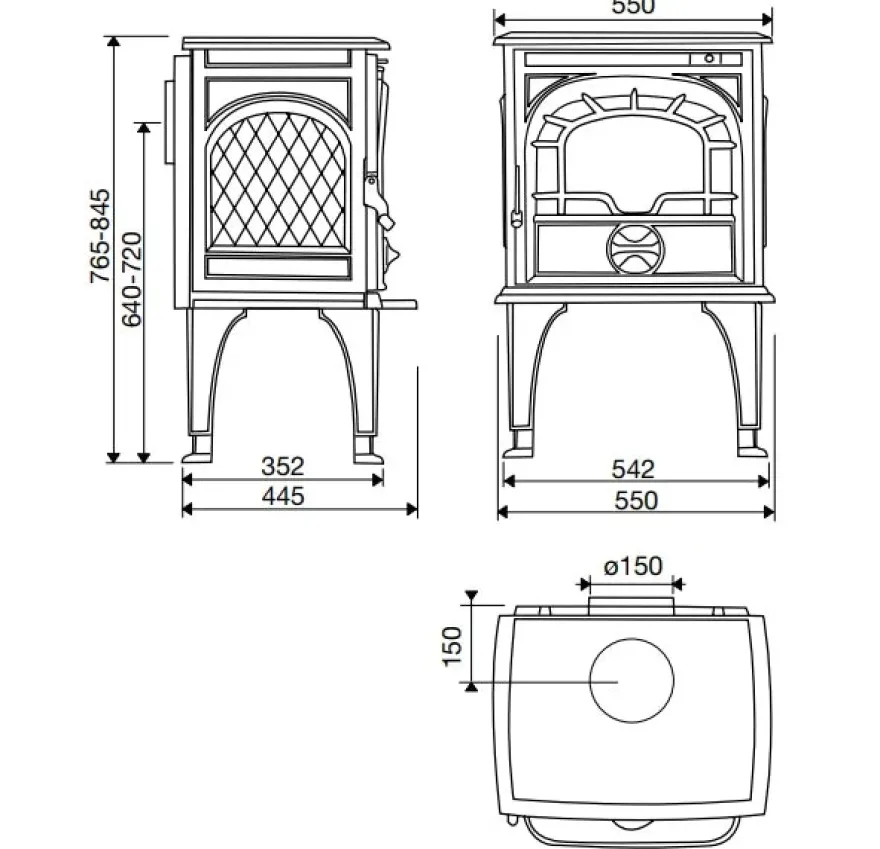 Gjutjärnskamin - Kamin Dovre 425 CB