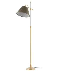 Golvlampa - Gullberg mässing, olivgrön skärm