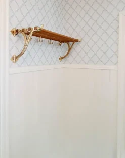 Hatthylla - Sekelskifte mässing & ek, 115 cm