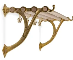 Hatthylla - Sekelskifte mässing & ek, 115 cm