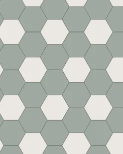 Hexagonklinker - 10 x 10 cm ljusgrön/vit