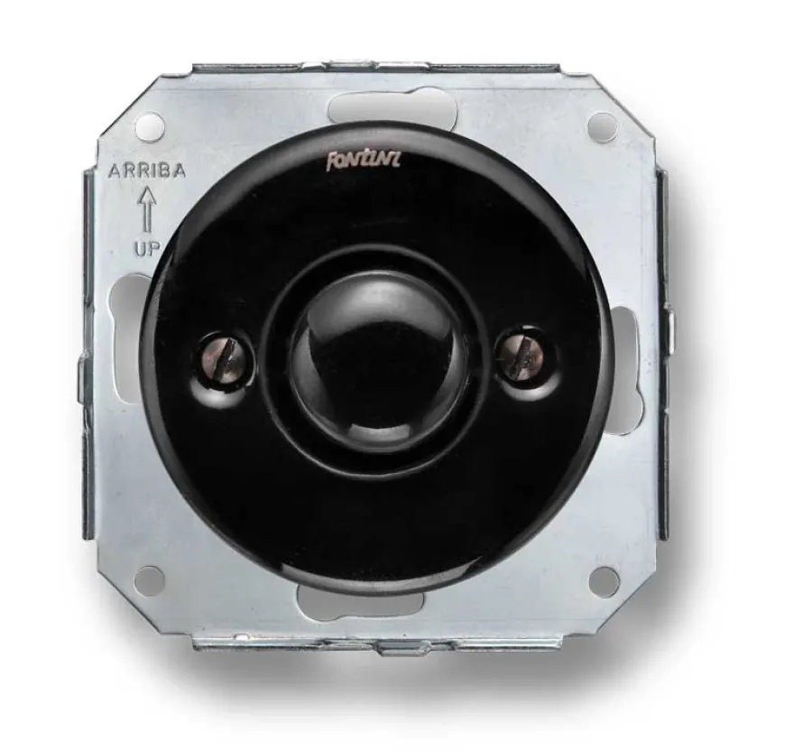 Insats dimmer traditionell 40-500 W svart porslin - Fontini infällt