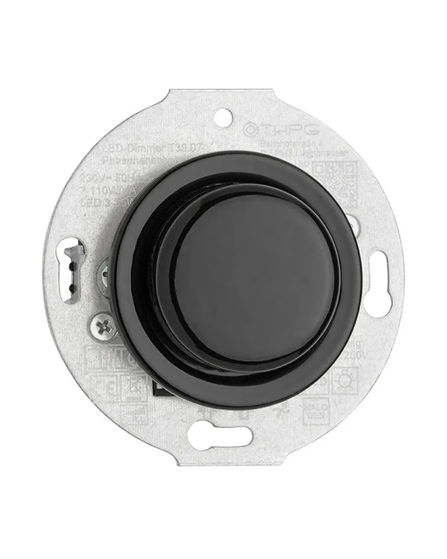 Insats LED-dimmer svart porslin - THPG infällt