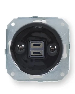 Insats USB-C uttag svart porslin - Fontini infällt