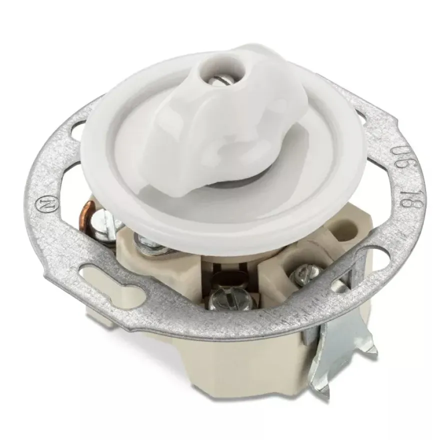 Insats vridströmbrytare 2-pol vitt porslin - THPG infällt