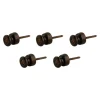 Isolatorknopp - Brun porslin/mässing 5-pack (utan mässingsskruv)