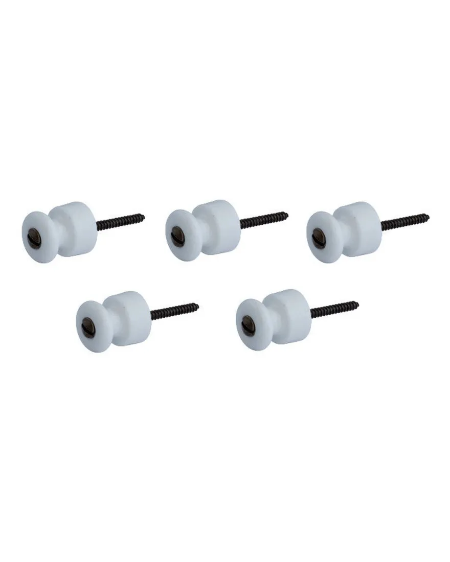 Isolatorknopp - Porslin/Antik Mässing 5-pack