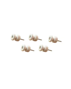 Isolatorknopp - Porslin/krom 5-pack