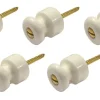 Isolatorknopp - Porslin/Mässing 5-pack