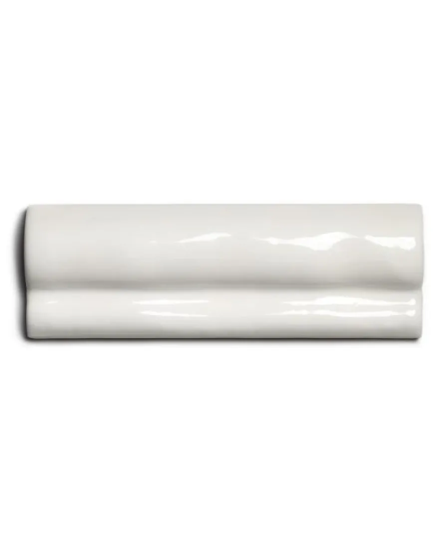 Kakel Mayfair - Elfenbensvit bröstlist 5 x 15 cm blank, lätt vågigt