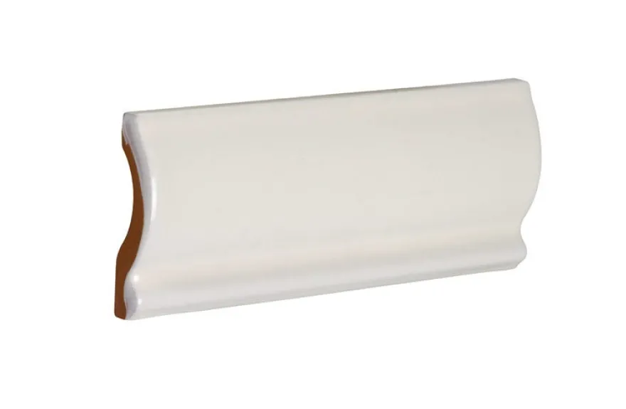 Kakel Mayfair - Elfenbensvit bröstlist 5 x 13 cm blank, lätt vågigt