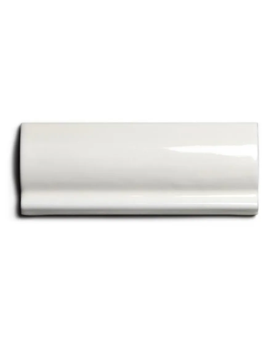 Kakel Mayfair - Elfenbensvit bröstlist 5 x 13 cm blank, lätt vågigt