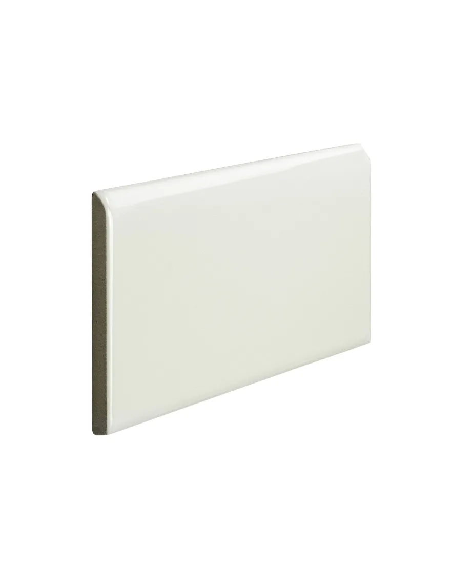 Kakel Victoria - 7,5 x 15 cm elfenbensvit bullnose långsida