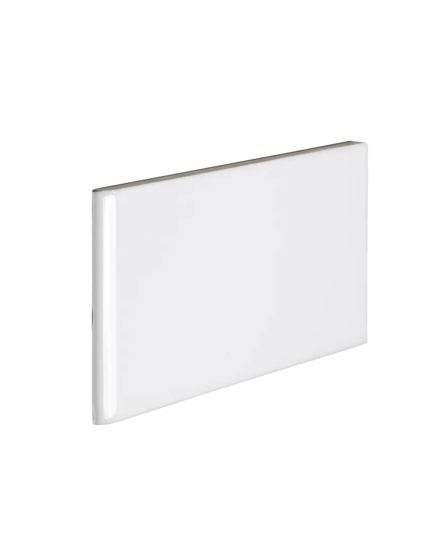 Kakel Victoria - 7,5 x 15 cm vit bullnose kortsida