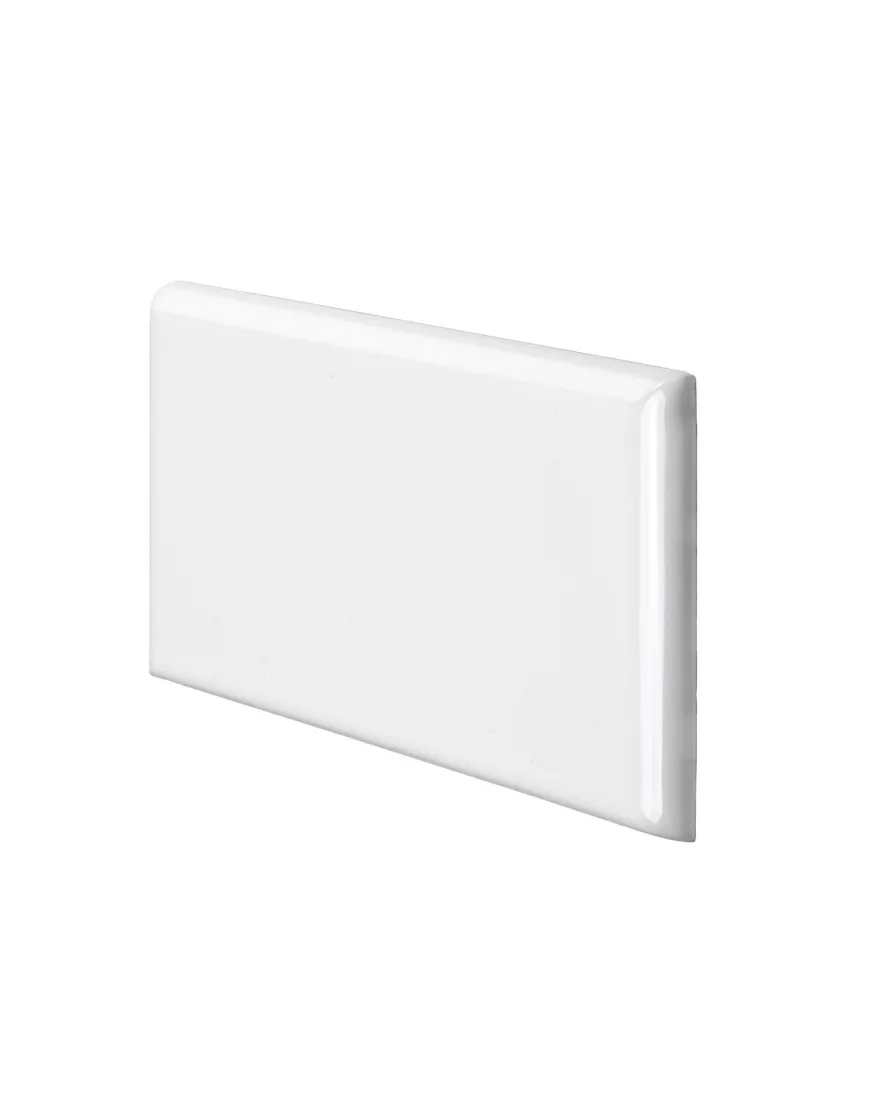Kakel Victoria - 7,5 x 15 cm vit bullnose höger hörn