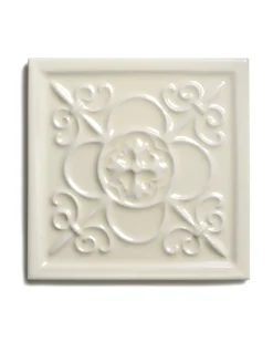 Kakel York - Dekorplatta relief 14,8 x 14,8 cm mandel