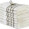 Kökshandduk 2-pack - Lin 50x70 cm, rand benvit/natur
