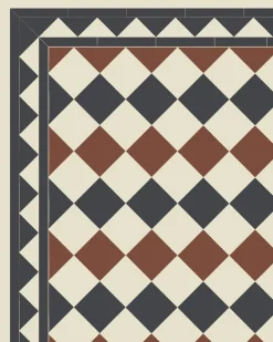 Klinker - Birmingham 15 x 15 cm gulvit/röd/svart