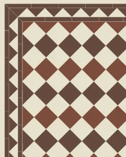 Klinker - Birmingham 15 x 15 cm gulvit/röd/chokladbrun