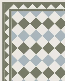 Klinker - Birmingham 15 x 15 cm vit/gråblå/Australian green