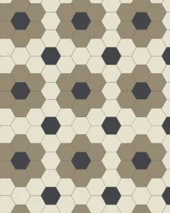 Klinker - Darlington Hexagon 10x10 cm mullvadsgrå/gulvit/svart