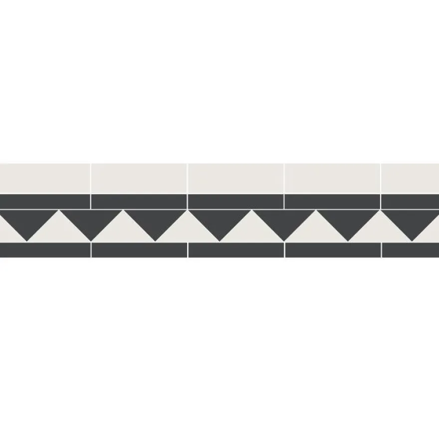 Klinkerfris - 150 mm svart/vit