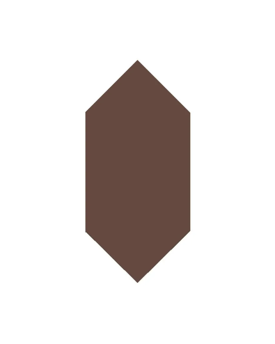 Klinker - Hexagondiamant 7 x 15 cm chokladbrun
