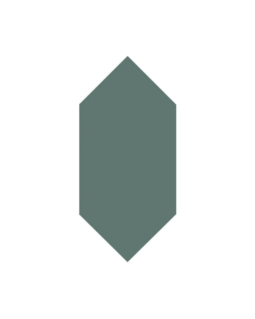 Klinker - Hexagondiamant 7 x 15 cm mörkgrön