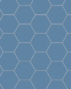 Klinker - Hexagon 15 x 15 cm blå