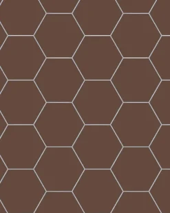 Klinker - Hexagon 15 x 15 cm chokladbrun